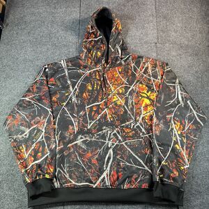 Moonshine Wildfire Camouflage Hoodie Mens 2XL Blaze Orange Black Hunting Camo